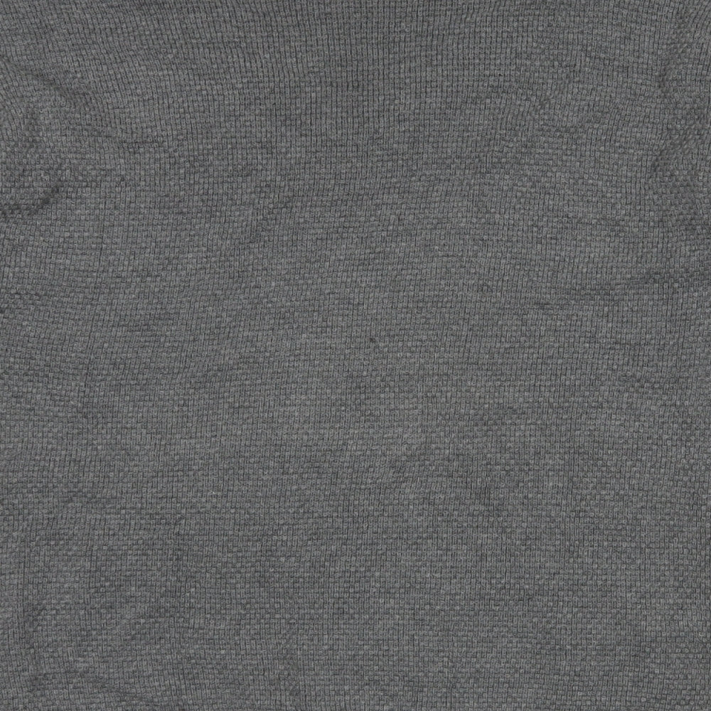 Brand and care label for Gap women’s grey cotton pullover sweatshirt, size L, pullover