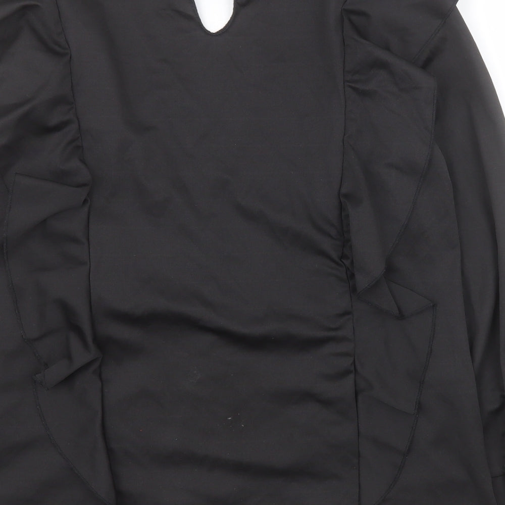 SheIn Womens Black Cotton Basic Blouse Size XL Halter