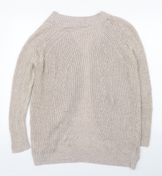 Womens UK Size S Select Beige Cardigan Jumper