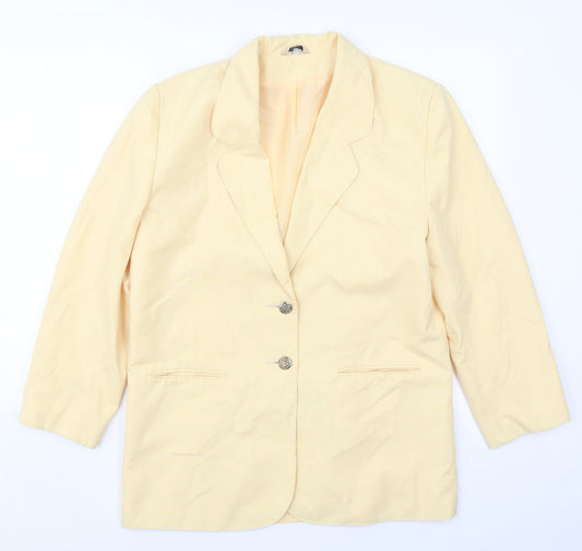 Additional front view of Klass women’s yellow polyester jacket suit jacket, size UK 12