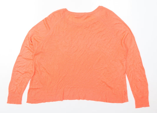 Zara Womens Pink Round Neck Acrylic Pullover Jumper Size M