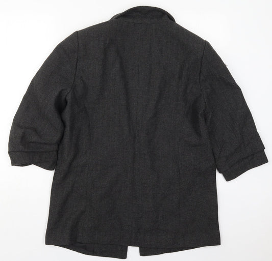 Primark Womens Grey Herringbone Polyester Jacket Blazer Size 16