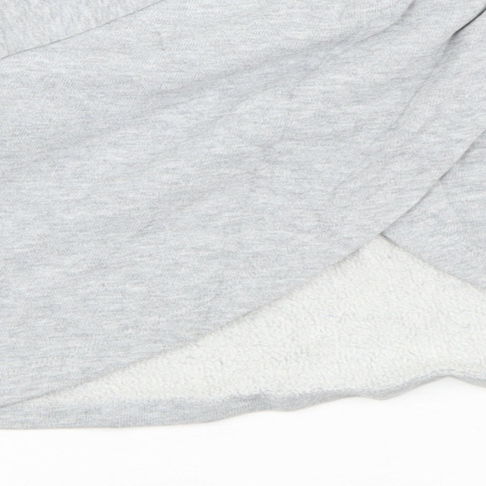 NEXT Girls Grey Cotton Pullover Sweatshirt Size 7 Years - Cropped, Open Back