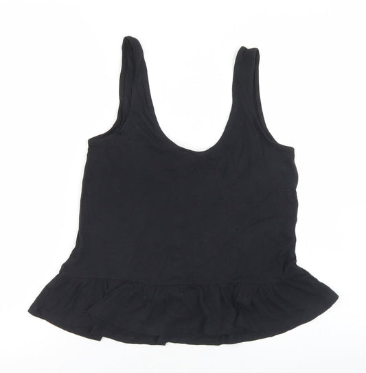Womens UK Size 10 New Look Black Cropped Tank