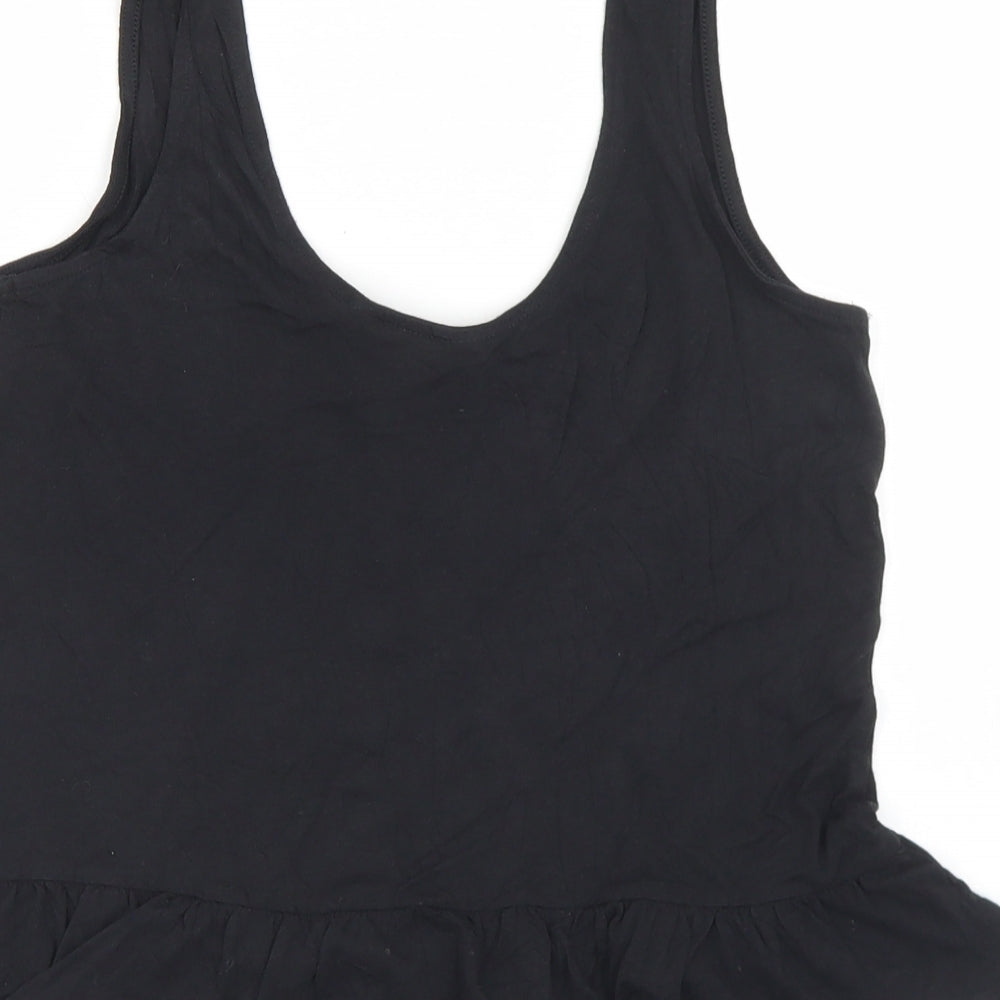 Womens UK Size 10 New Look Black Cropped Tank