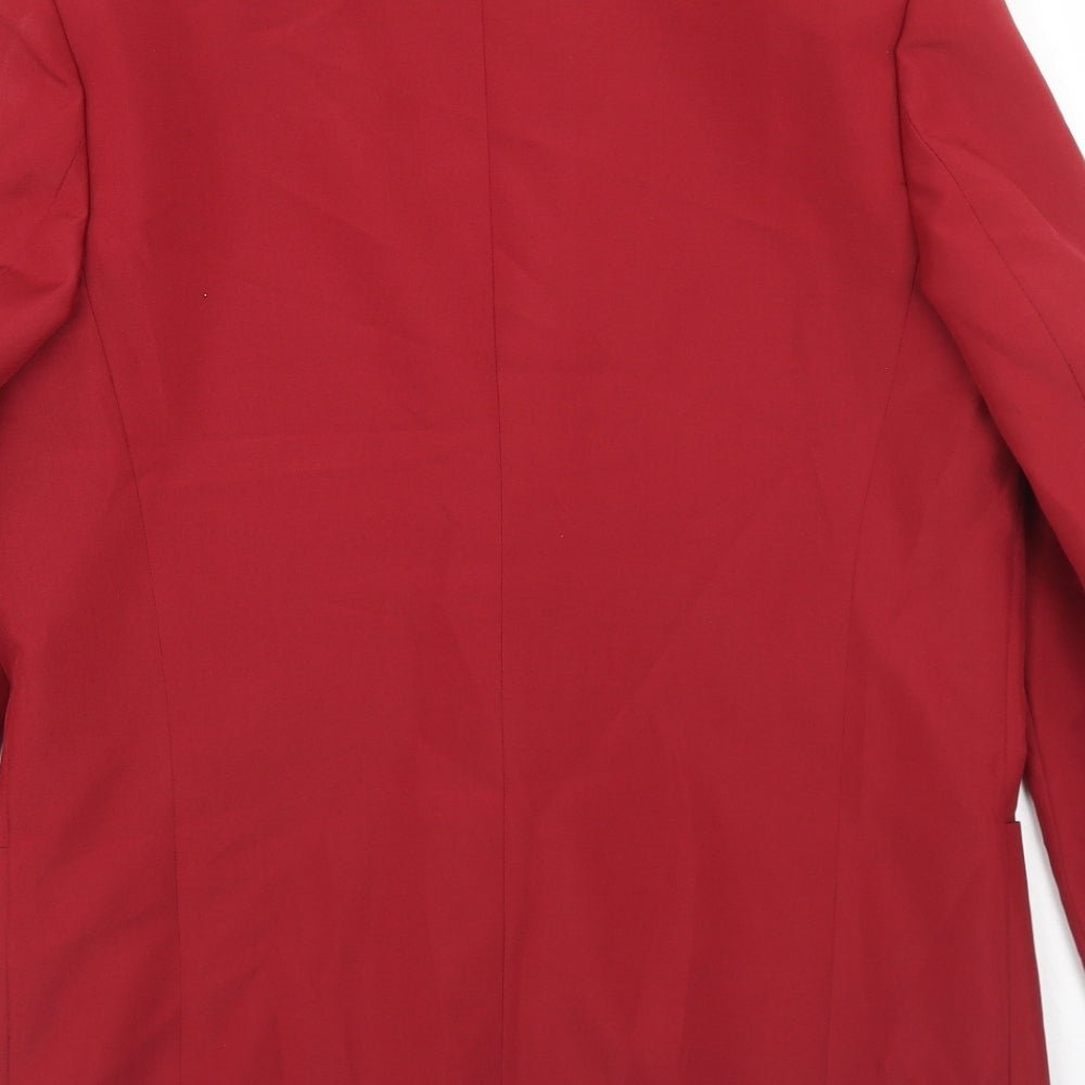 Classics Womens Red  Polyester Jacket Blazer Size 14