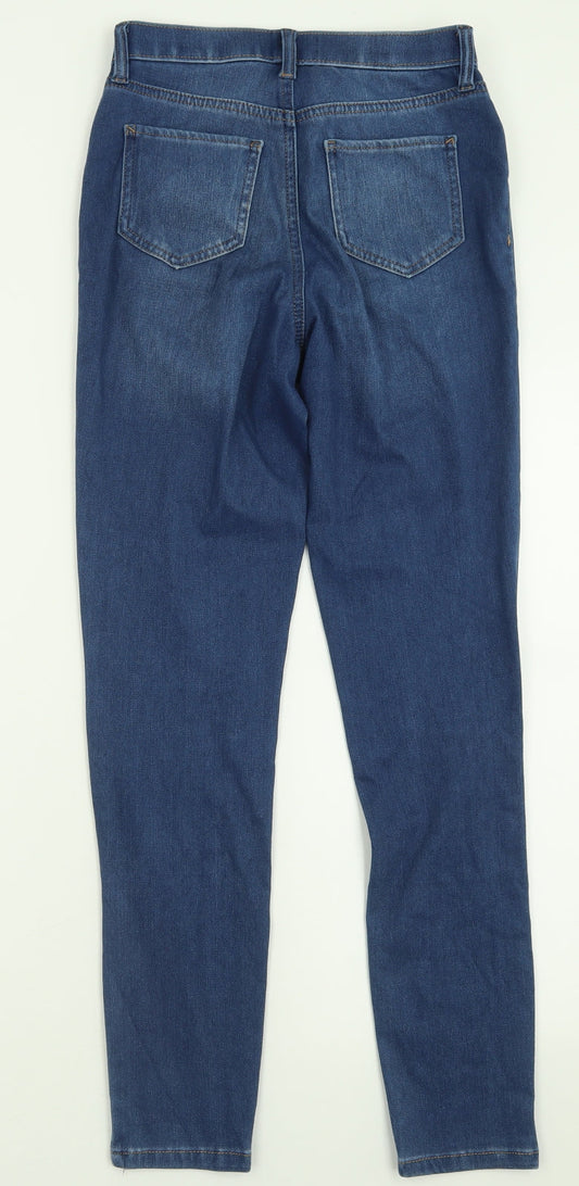 F&F Womens Blue Cotton Jegging Trousers Size 8 L28 in Regular