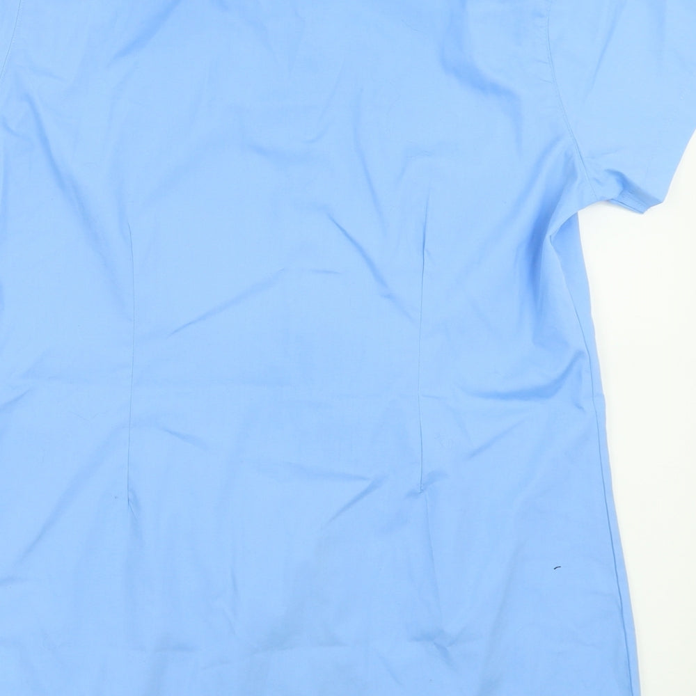 Mens UK Size L TruTex Blue Button-Up Short Sleeve Casual Shirt