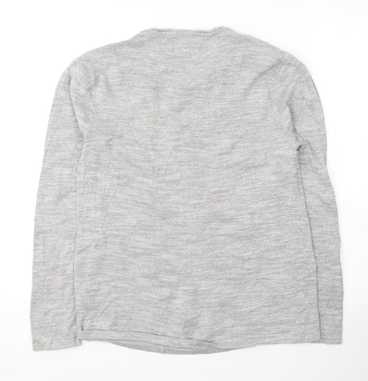 NEXT Mens Grey Round Neck Cotton Pullover Jumper Size M