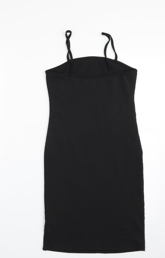 SheIn Womens Black Polyester Slip Dress Size M Square Neck Pullover