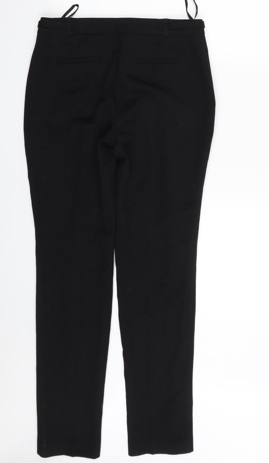 F&F Womens Black Polyester Trousers Size 6 L30 in Regular Zip