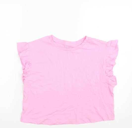 Womens UK Size S Dunnes Stores Pink Cropped T-Shirt