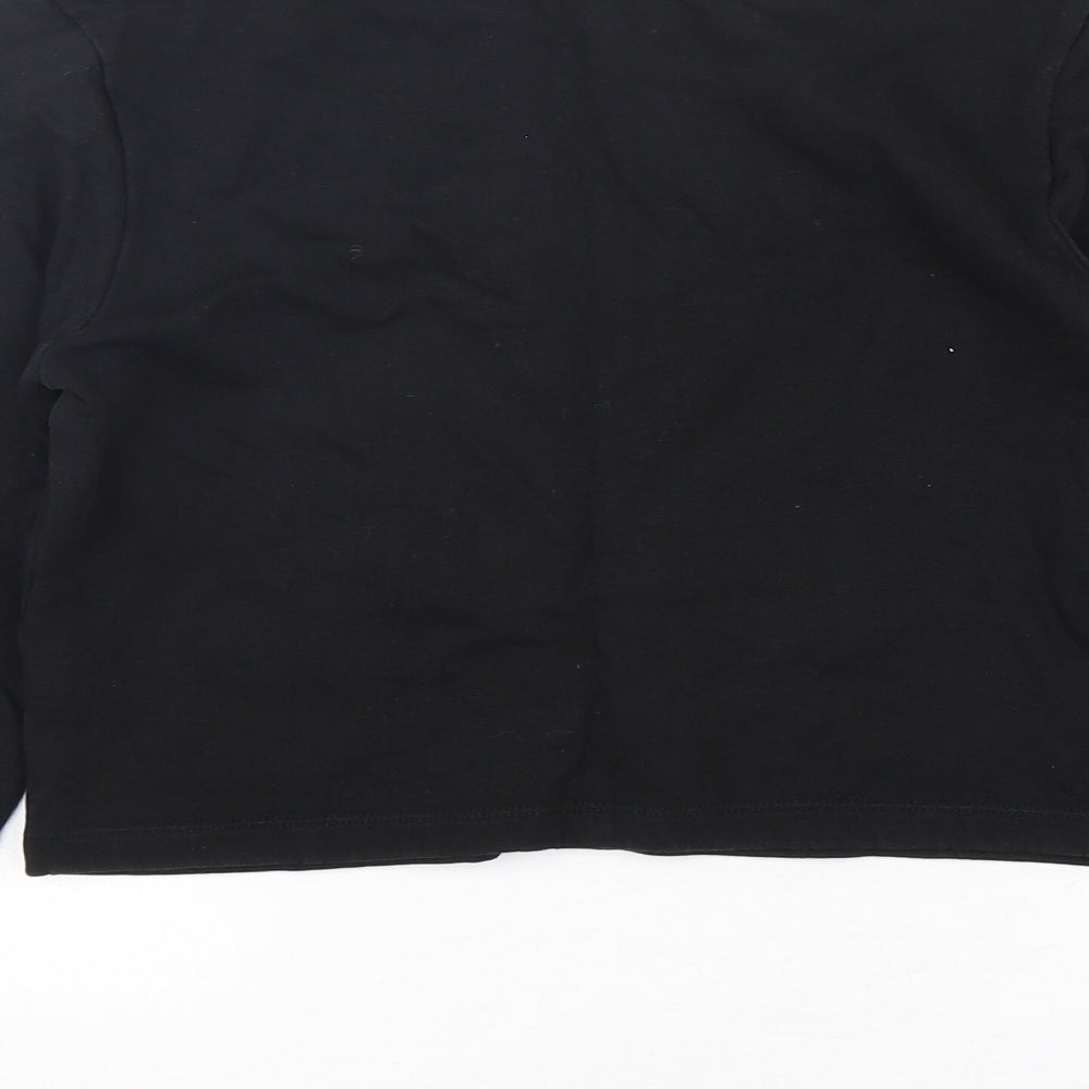 Candy Couture Girls Black Cotton Pullover Sweatshirt Size 12-13 Years Pullover - Cropped
