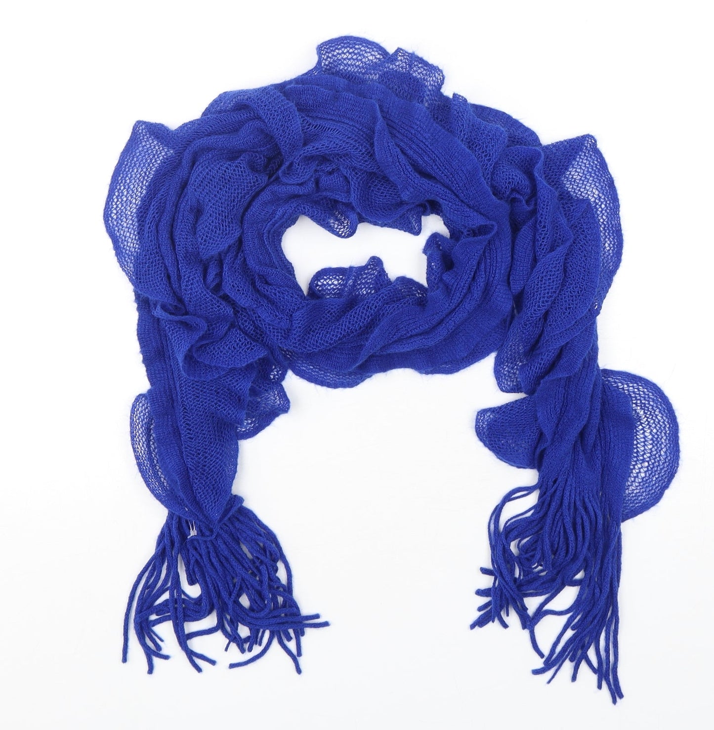 Preworn Womens Blue Polyester Scarf