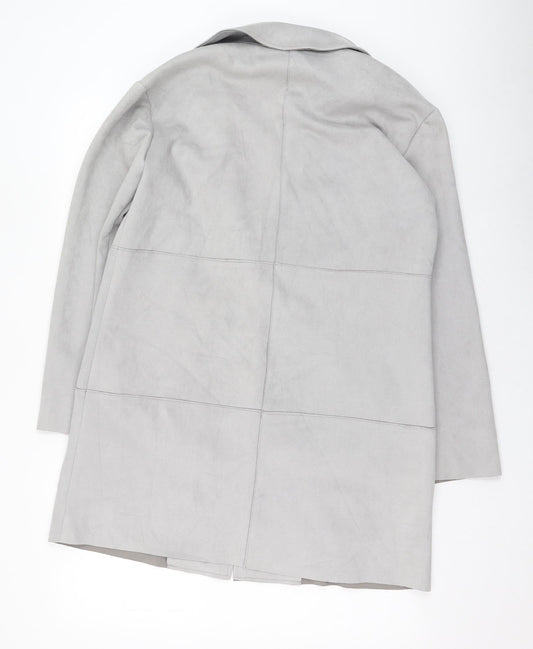 Primark Womens Grey Overcoat Coat Size 12 Button