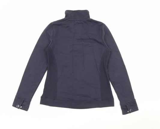 TU Womens Blue High Neck Cotton Pullover Jumper Size 10