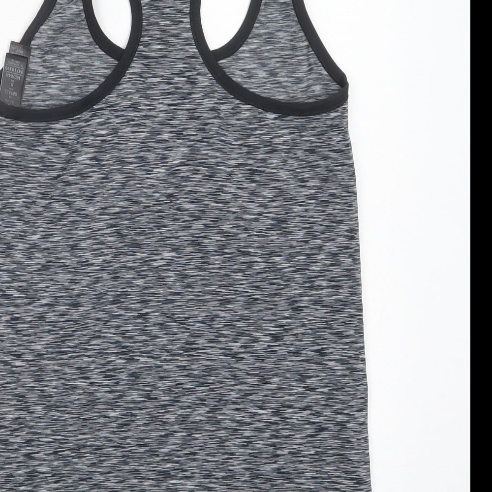Brand and care label for Marks & Spencer women’s grey polyester pullover tank, size S, scoop neck pullover