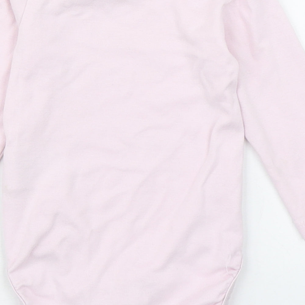 H&M Girls Pink 100% Cotton Babygrow One-Piece Size 6-9 Months Button