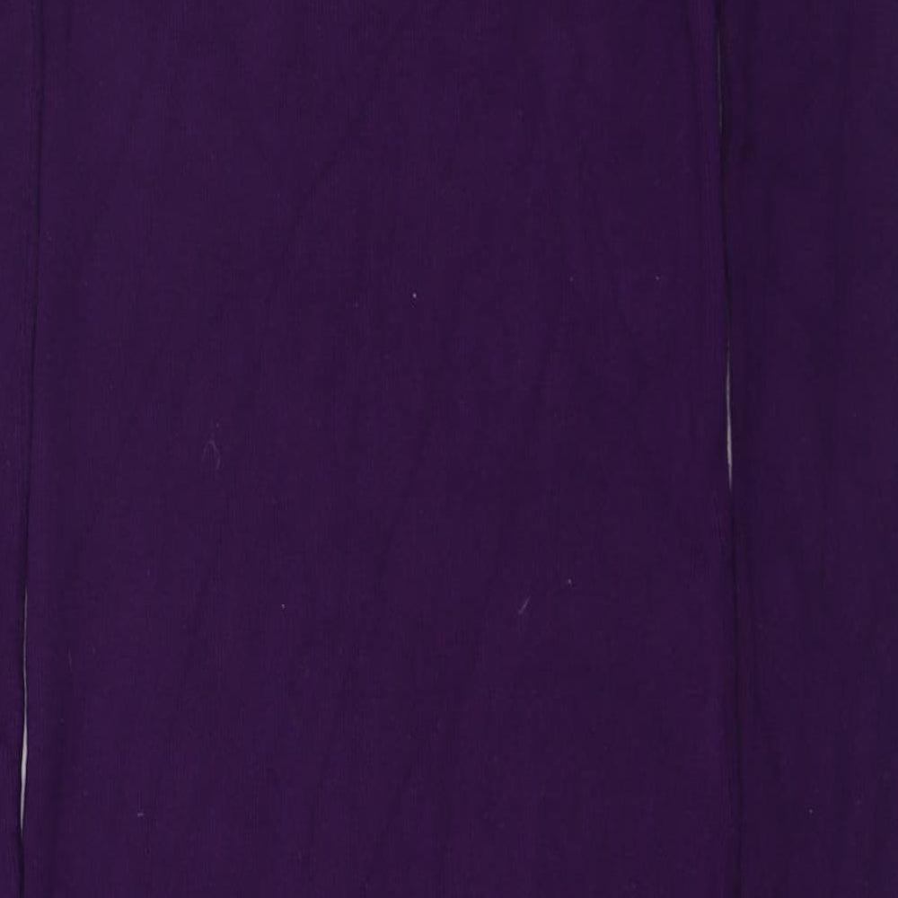 Brand and care label for Oasis women’s purple viscose pencil dress, size S, round neck pullover