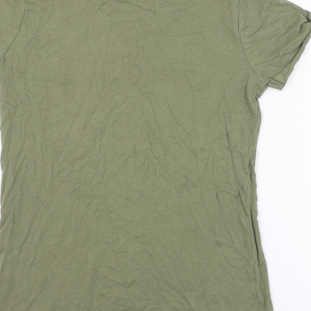 Primark Girls Green Cotton Basic T-Shirt Size 10-11 Years Round Neck Pullover - L'amour
