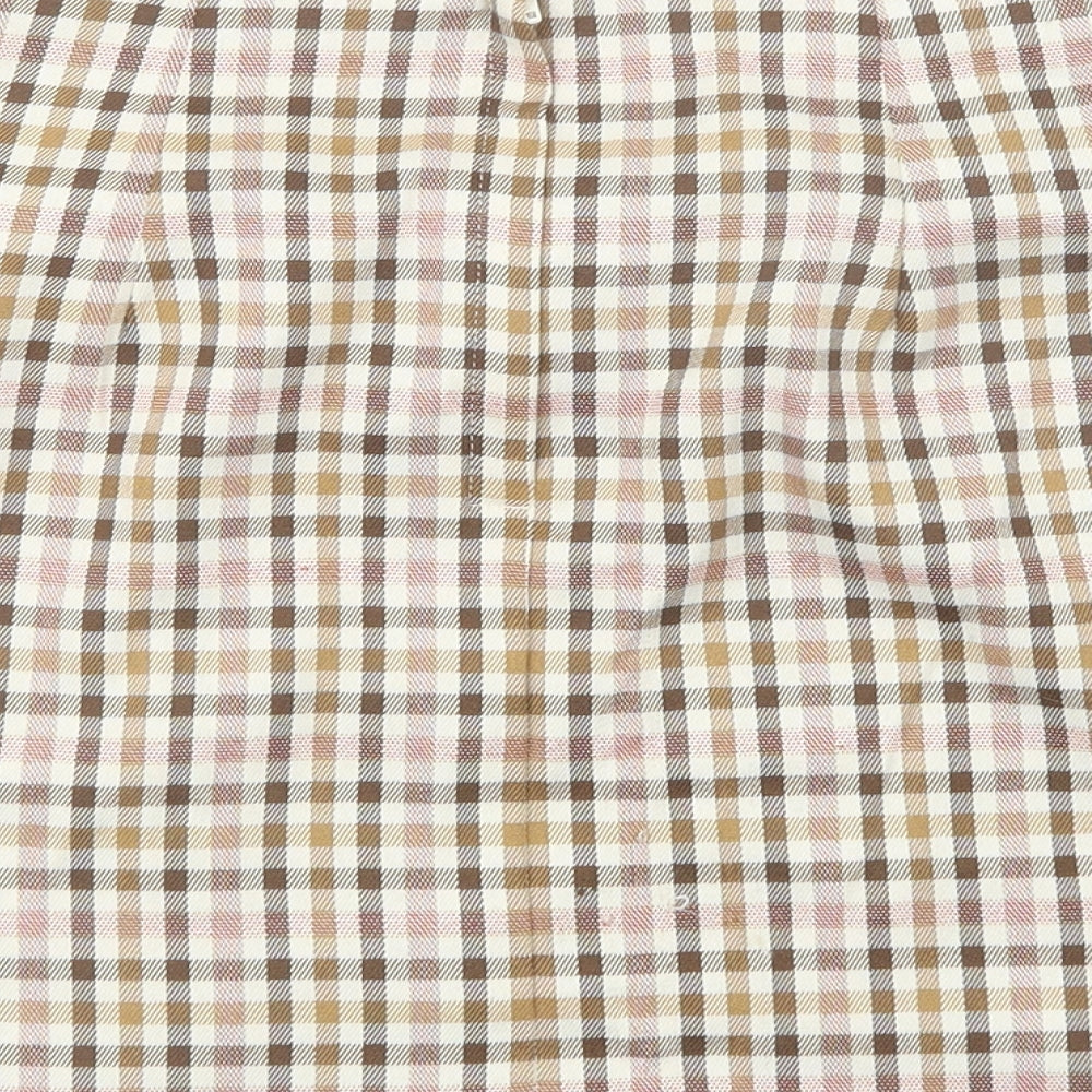 Primark Womens Beige Plaid Polyester Mini Skirt Size 10 Zip