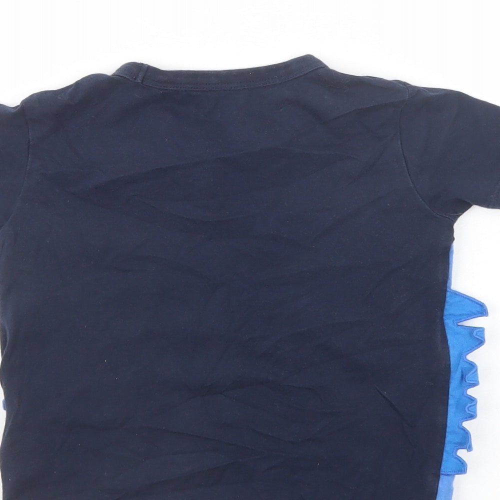 Debenhams Baby Blue Cotton Pullover T-Shirt Size 12-18 Months Crew Neck Pullover - Dinosaurs