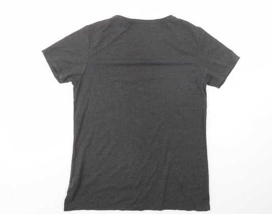 Primark Womens Grey Cotton Basic T-Shirt Size 14 Crew Neck
