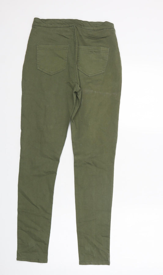 Quiz Womens Green  Cotton Jegging Jeans Size 10 L31 in Regular Button