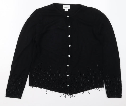 Womens UK Size M OPUS Black Cardigan Jumper