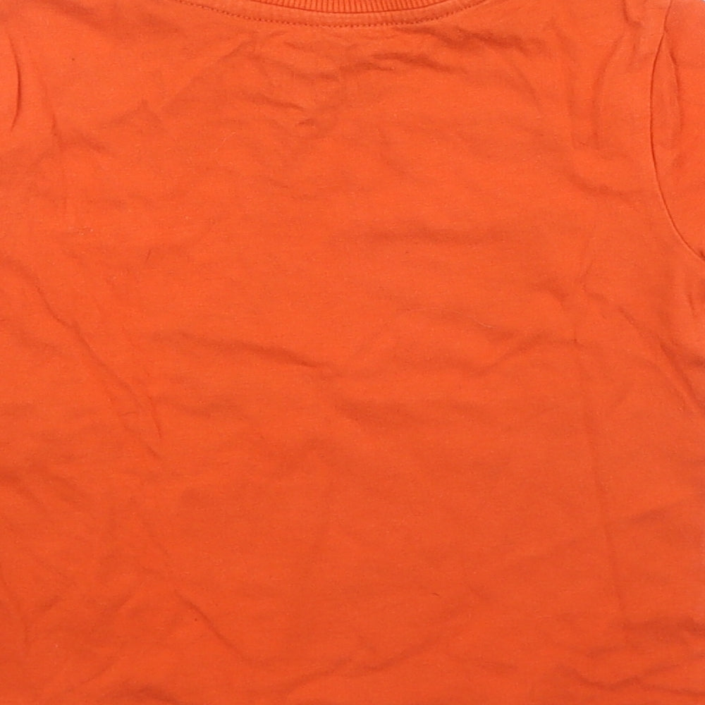 F&F Boys Orange Cotton Basic T-Shirt Size 18-24 Months Round Neck Pullover - Chameleon