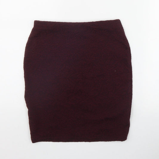 New Look Womens Red Polyester Bandage Skirt Size 8
