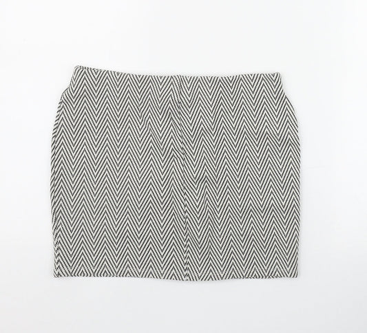 Atmosphere Womens White Geometric Cotton Bandage Skirt Size 8