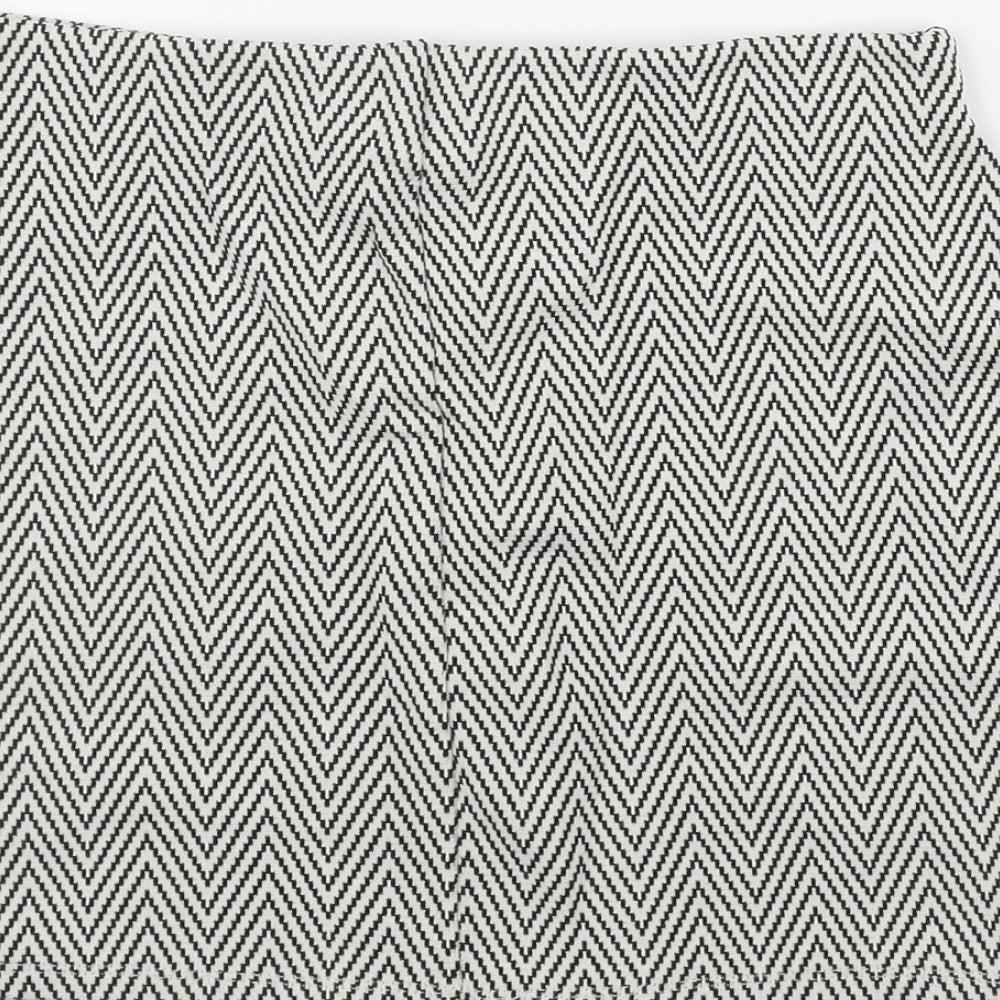 Atmosphere Womens White Geometric Cotton Bandage Skirt Size 8