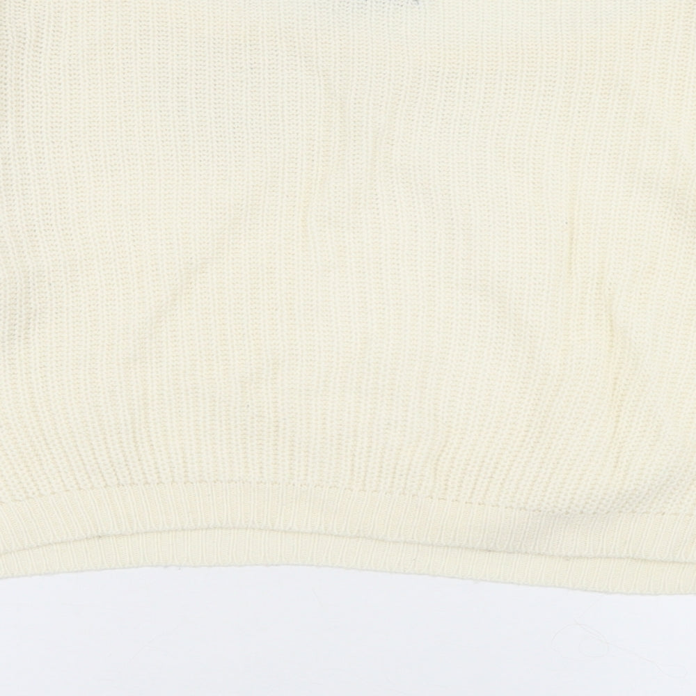 Womens UK Size S PRETTYLITTLETHING White Pullover Jumper