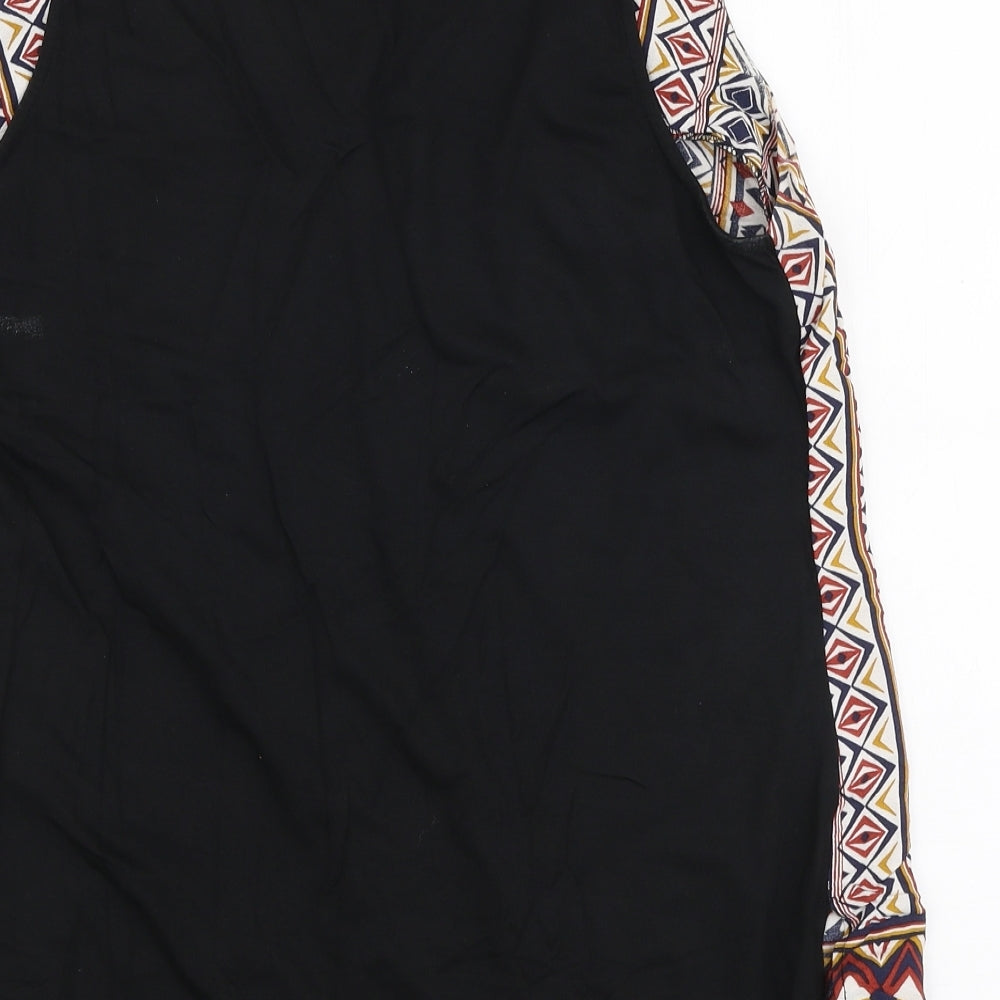 F&F Womens Multicoloured Geometric Viscose Basic Blouse Size 14 Round Neck