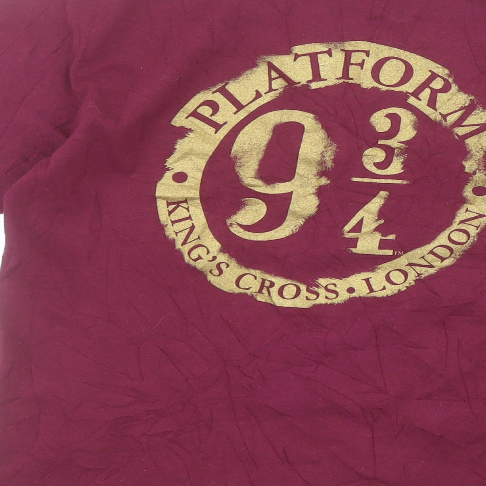 Gildan Boys Red Cotton Pullover T-Shirt Size M Crew Neck Pullover - Harry Potter