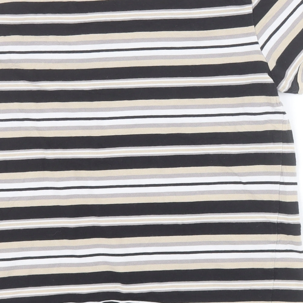NEXT Boys Brown Striped 100% Cotton Pullover T-Shirt Size 11 Years Crew Neck Pullover