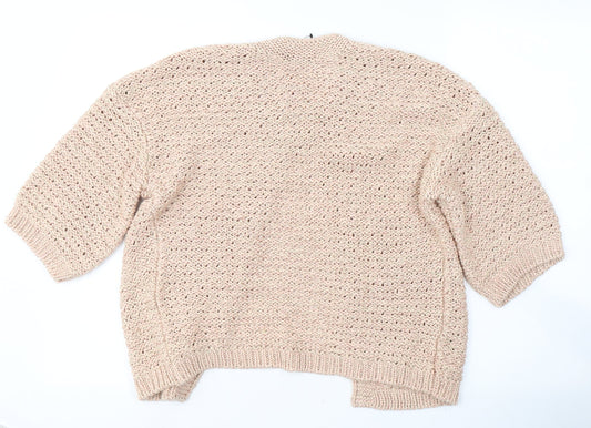 George Womens Pink Round Neck Acrylic Cape Jumper Size 10