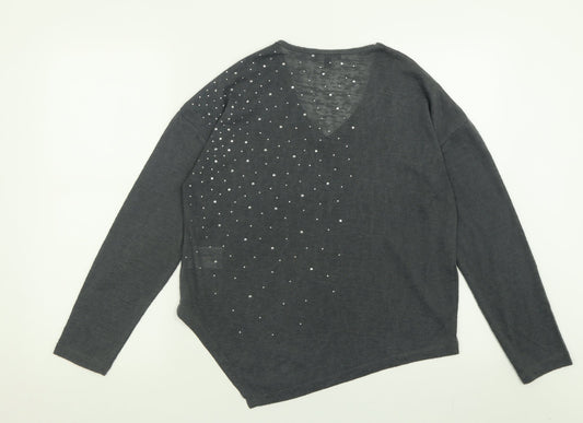 Womens UK Size 10 marble Grey Pullover Jumper