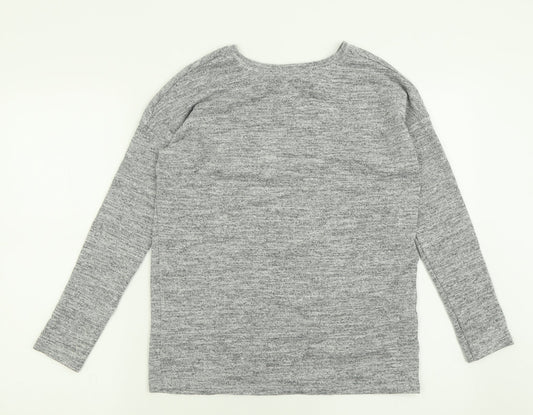 TU Womens Grey Crew Neck Polyester Pullover Jumper Size 8