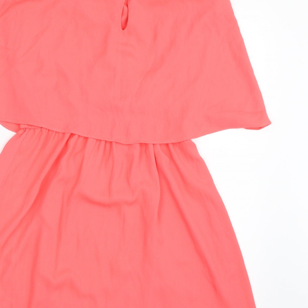 Atmosphere Womens Pink Polyester Skater Dress Size 12 Off the Shoulder Pullover