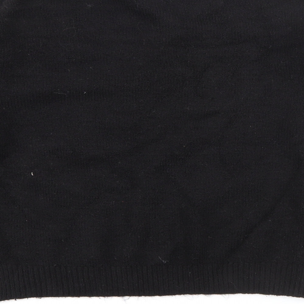 Primark Womens Black Crew Neck Acrylic Pullover Jumper Size 2XS