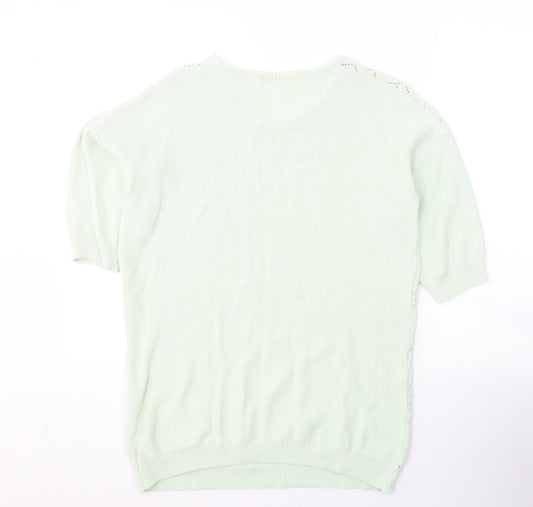 Damart Womens Green Round Neck Acrylic Pullover Jumper Size 10