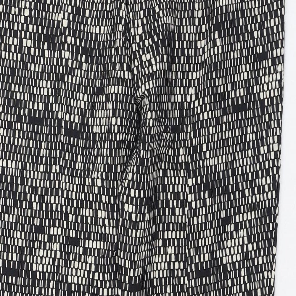 Gerard Darel Womens Black Geometric Cotton Carrot Trousers Size 36 L26 in Regular Zip