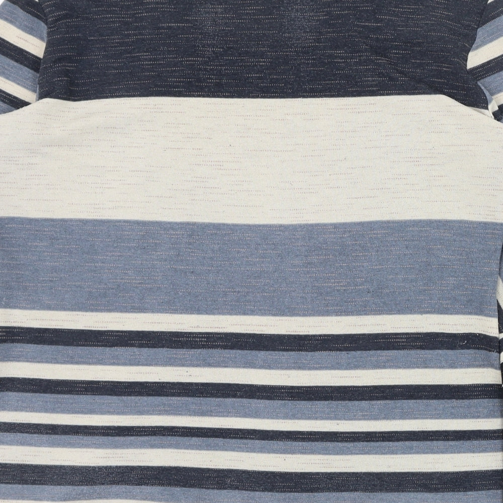 Gerard Womens Blue Round Neck Striped Polyester Cardigan Jumper Size 10