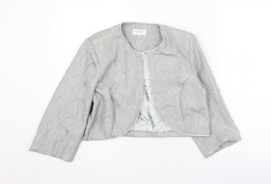 Additional front view of Anna Rose women’s grey jacket, size UK 12