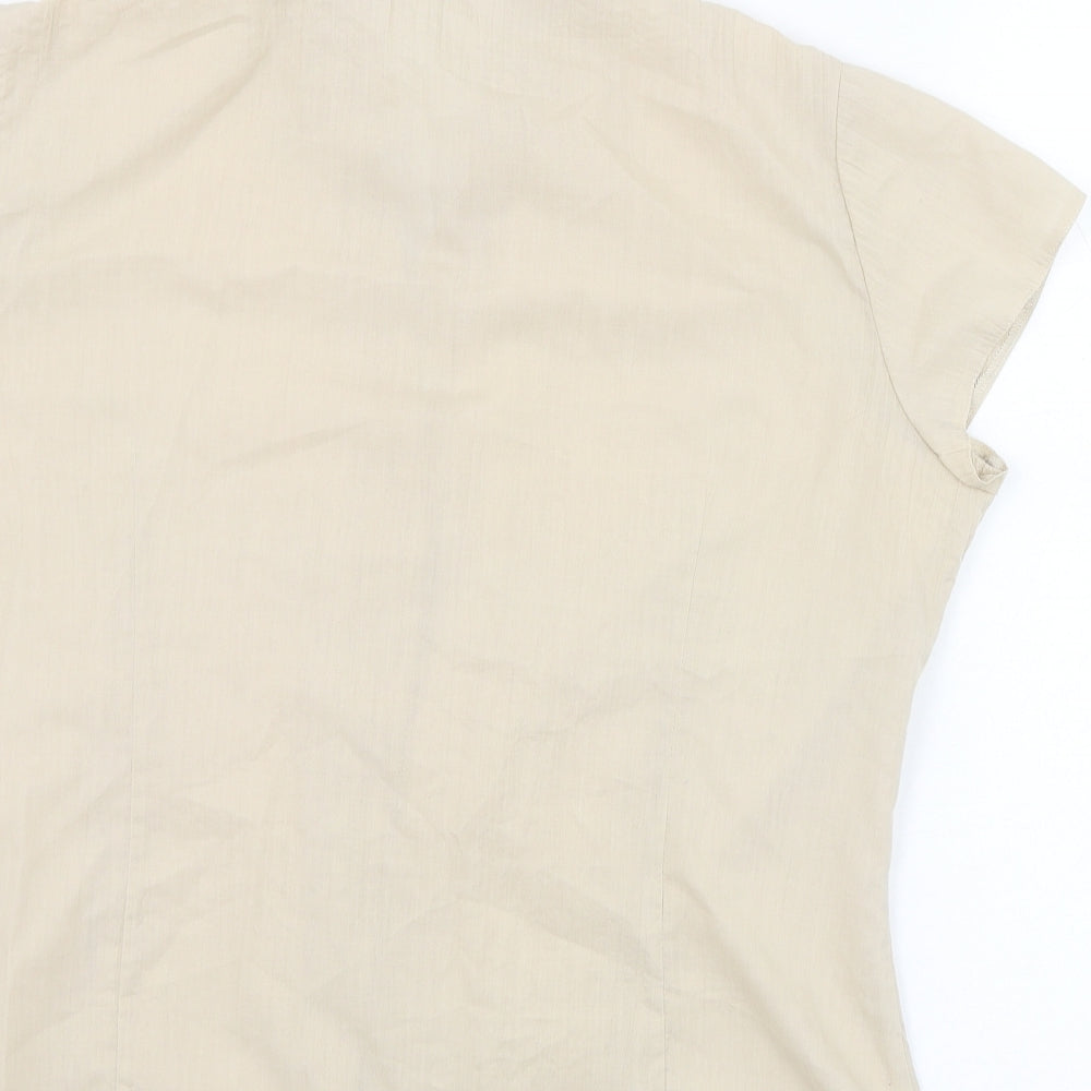 Womens UK Size 12 BHS Beige Basic Button-Up