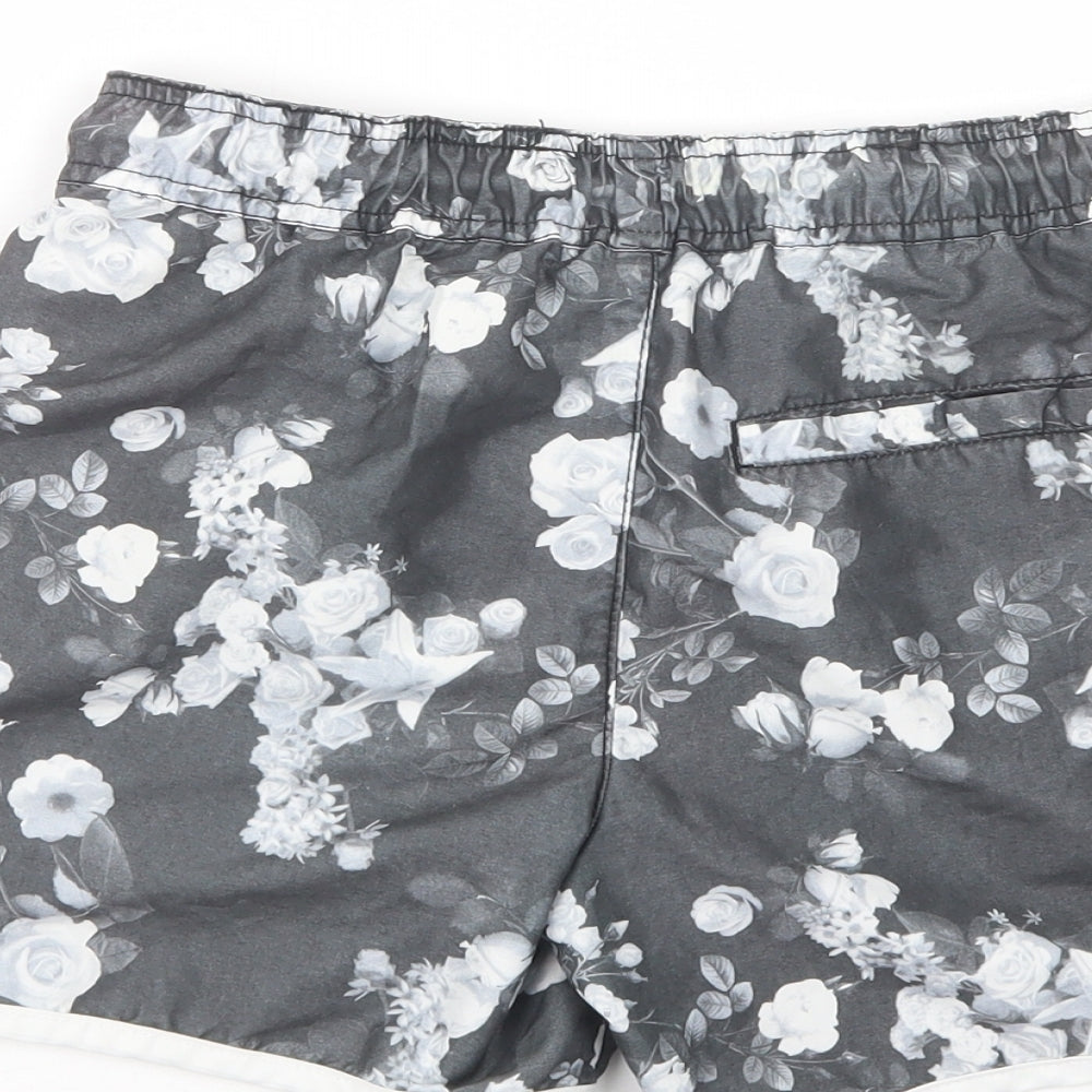 Supply & Demand Womens Grey Floral Polyester Bermuda Shorts Size 10 L10 in Regular Drawstring - Estimated Size
