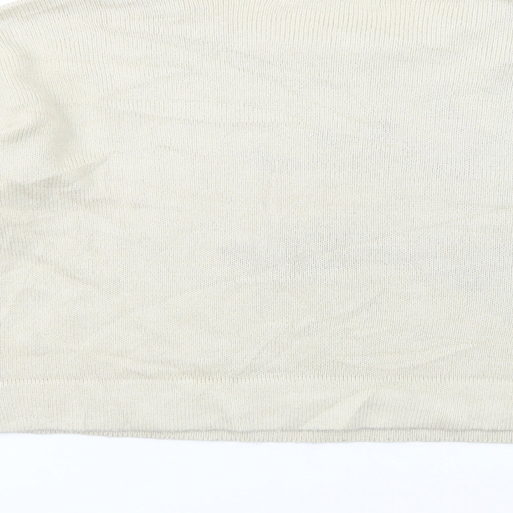 Brand and care label for Vero Moda women’s beige boat neck acrylic jumper, size M, - moose