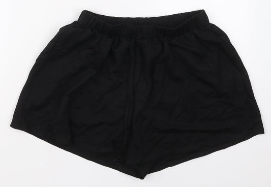 ASOS Womens Black Viscose Bermuda Shorts Size 8 Regular Drawstring